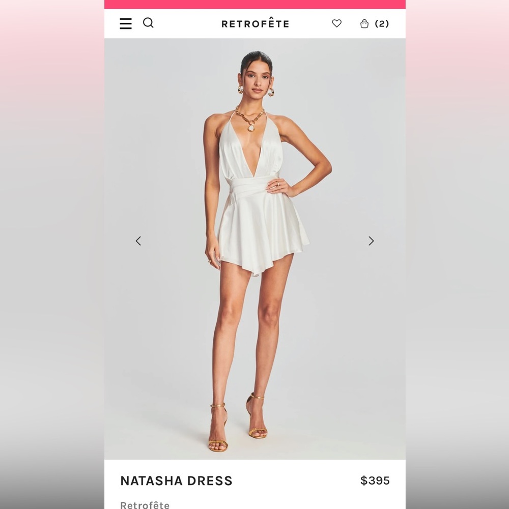 Natasha dress, white, S, new with tags, never worn